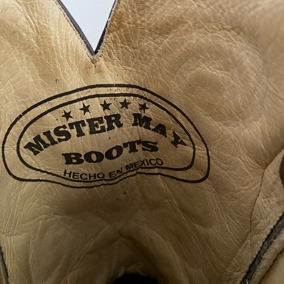 Mister May Boots Men’s 11 Ostrich Skin Cowboy Boot Leather - Picture 5 of 9